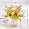 Artificial Faux Flowers in Vase for Home,Silk Sunflower Bouquet Fake Flowers with Pot Silk Sunflower Arrangement with Vase Suitable for Fall, Spring Decor Office Decoration Table Cenerpiece